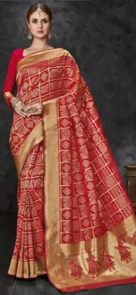 Picture of handmade pure silk saree multicolor floral printed saro