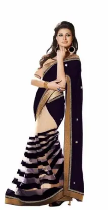 Picture of handmade saree all over embroidered american georgette 