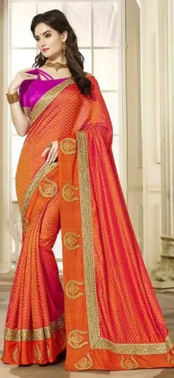 Picture of handmade saree art silk paisley woven craft fabric ethn