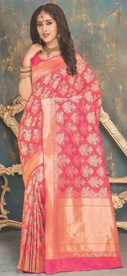 Picture of handmade saree indian pure silk sari craft fabric ethni