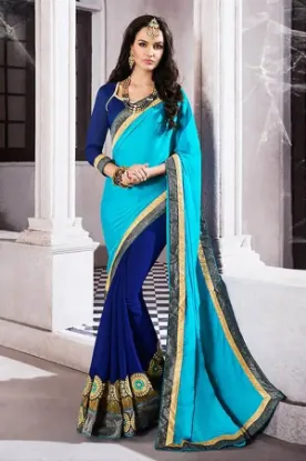 Picture of handmade saree indian pure silk sari craft fabric ethni