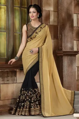 Picture of handmade saree pure cotton fabric black woven saree yd 