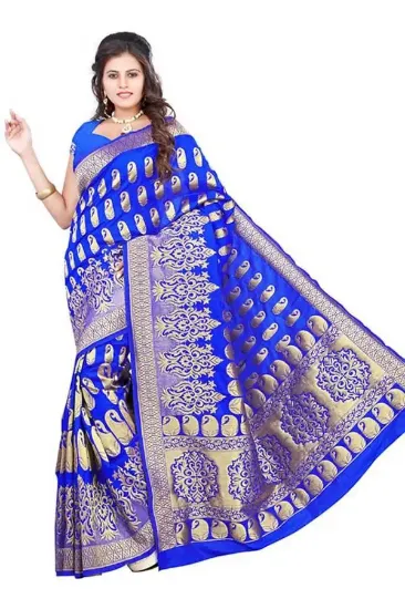 Picture of handmade saree pure cotton fabric navy blue saree yd sa