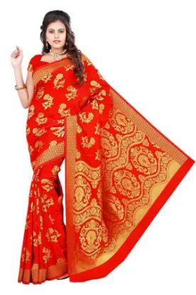 Picture of handmade saree pure silk beige floral printed dress mak