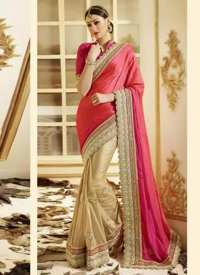 Picture of handmade saree zari embroidered printed american george