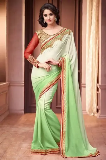 Picture of handmade silk saree ethnic wrap silk fabric indian flor