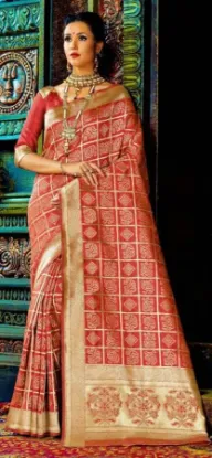 Picture of handmade silk saree ethnic wrap silk fabric indian flor