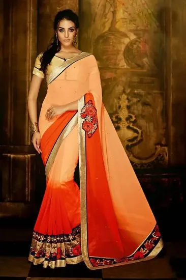 Picture of handmade style indian sari pack of printed silk blend m