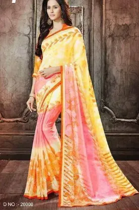 Picture of handmade style indian sari pack of printed silk blend m