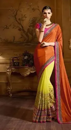 Picture of handmade style saree indian textile fabric silk blend c