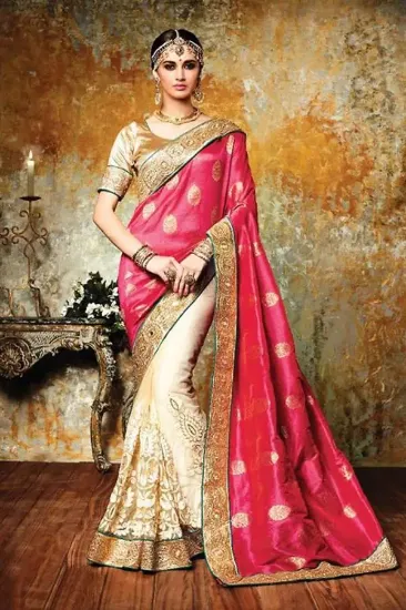 Picture of handmade traditional sari ethnic wear georgette blend d