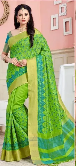 Picture of handmade traditional sari ethnic wear georgette blend d