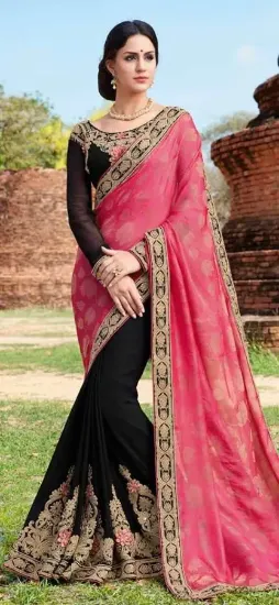 Picture of handmade traditional sari silk blend craft woven dress 