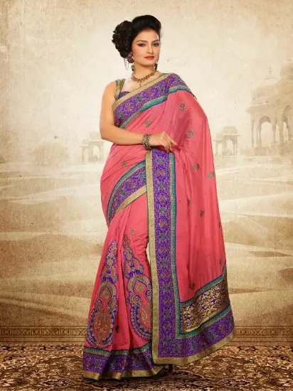 Picture of heavy look saree traditional indian bridal wear beauti,