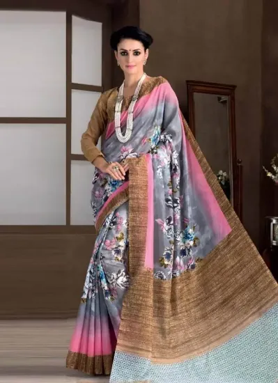 Picture of india ethnic casual designer sari beige multi modest ma