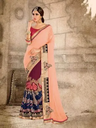 Picture of india ethnic casual designer sari green multi modest ma