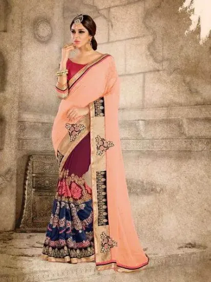 Picture of india ethnic casual designer sari green multi modest ma