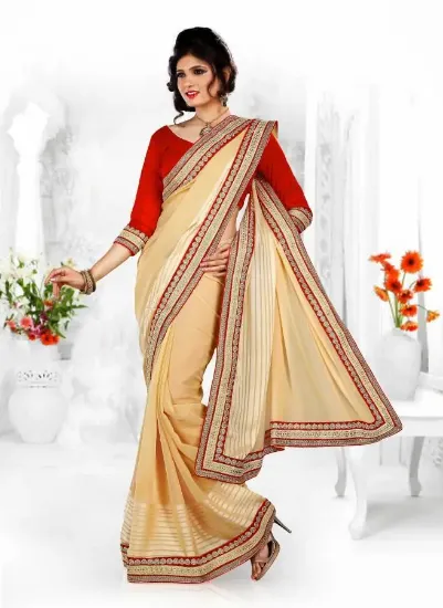 Picture of indian beauty art silk saree with blouse piece ( colou,