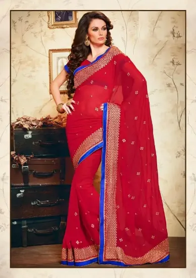 Picture of indian bollywood banarasi silkjequared silk saree with 