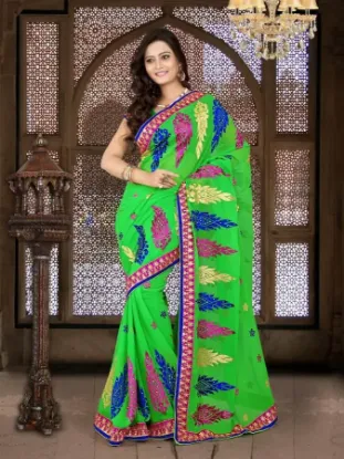 Picture of indian bollywood designer banarasi ghadchola saree wit,