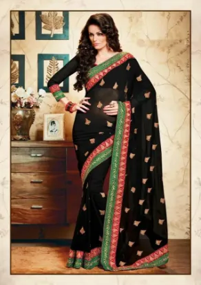 Picture of indian bollywood designer banarasi silk saree partywear