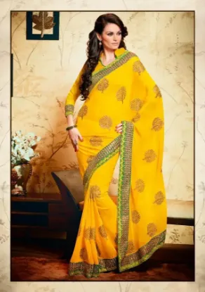 Picture of indian bollywood designer chanderi cotton silk sari par