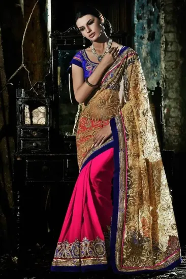 Picture of indian bollywood designer maheshmati silk saree partyw,