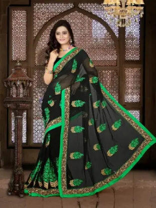 Picture of indian bollywood designer mint green embroidered georg,