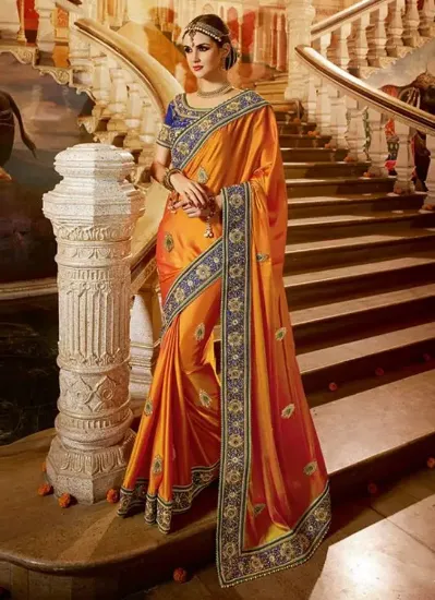 Picture of indian bollywood designer party wear pure cotton saree,