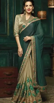 Picture of indian bollywood designer saree party wear ethnic brid,