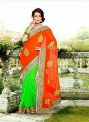 Picture of indian bollywood designer saree wedding party wear paki