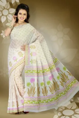 Picture of indian bollywood kota silk saree with embroidery design