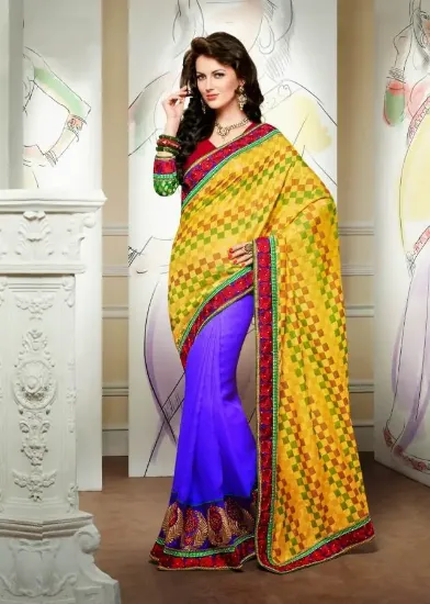 Picture of indian bollywood saree ethnic pakistani designer sari ,