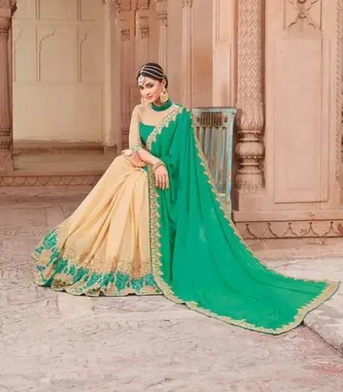 Picture of indian bollywood sari designer party wear wedding paki,