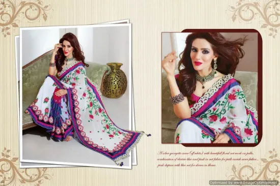 Picture of indian bollywood style exclusive zari border pink banar