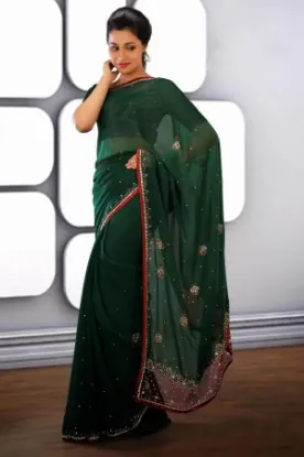 Picture of indian bollywood supernet kota saree with beautiful emb