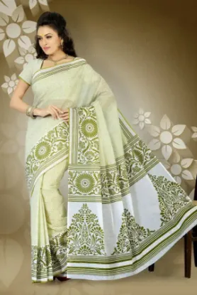 Picture of indian craft fabric pure silk handmade saree floral pri