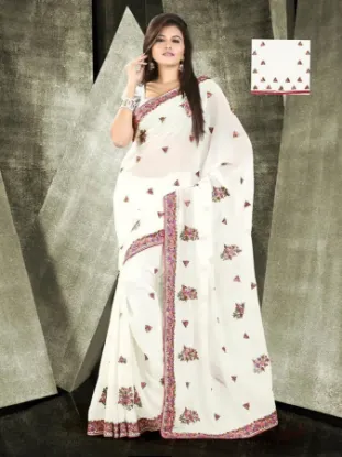 Picture of indian designer beige zari embroidery bollywood style s