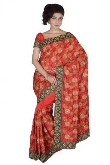 Picture of indian designer fancy sari indian ethnic wedding saree 