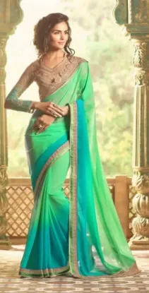 Picture of indian designer saree bollywood party wear ethnic paki,