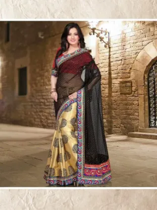 Picture of indian designer saree gray georgette fabulous look sequ