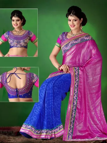 Picture of indian designer sari beautiful ethnic saree ,e1258