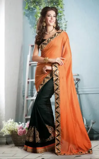 Picture of indian designer sari bollywood kangana style sequence ,