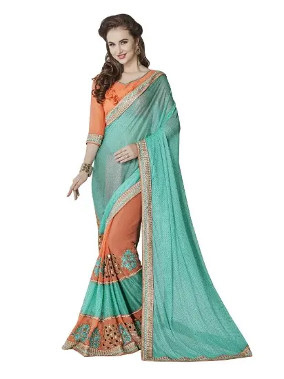 Picture of indian designer sari bollywood style ethnic party wear 