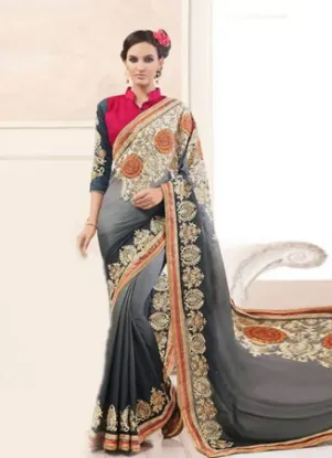 Picture of indian designer sari bollywood style ethnic party wear,