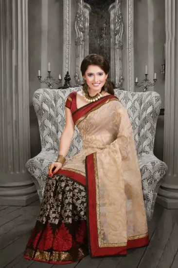 Picture of indian designer sari double shaded designer saree,e3332