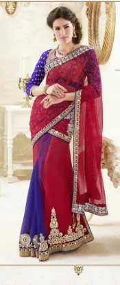 Picture of indian designer sari georgette beautiful ethnic saee nx