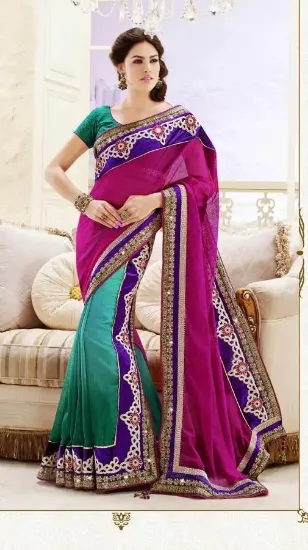 Picture of indian designer sari georgette designer ethnic saree ,e