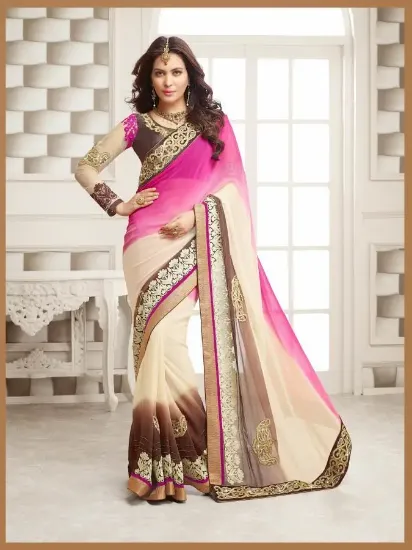 Picture of indian designer sari georgette designer ethnic saree,e3