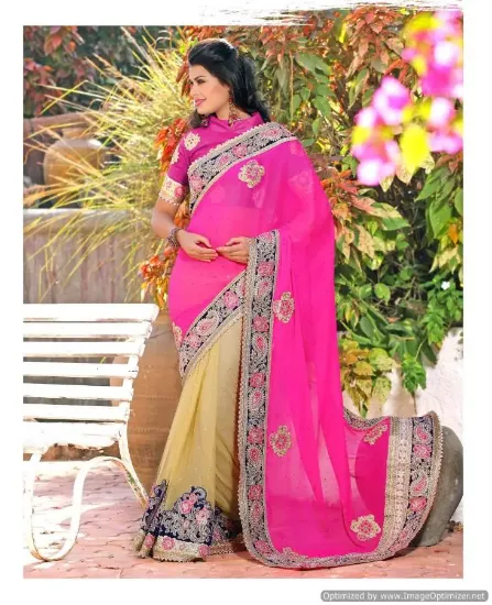 Picture of indian designer sari green designer partyware beautiful